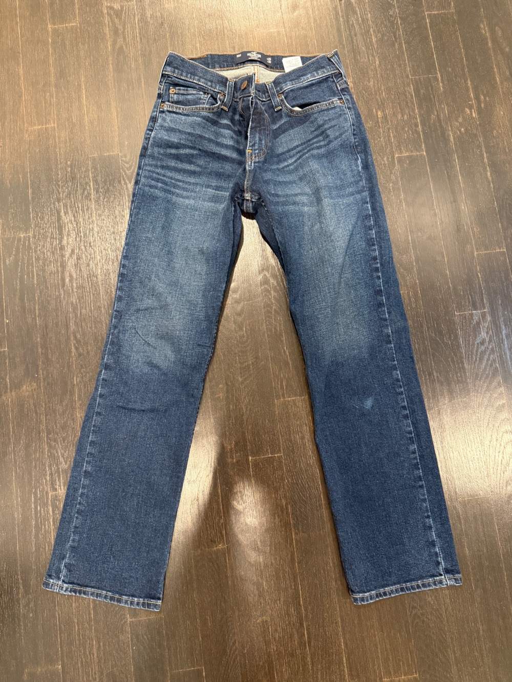 Hollister Men's Dark Blue Wash Straight Jeans 29W 30L